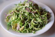Brussels Sprout Salad with Red Onion and Pecorino Cheese