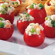 Cherry Tomatoes Stuffed With Crab